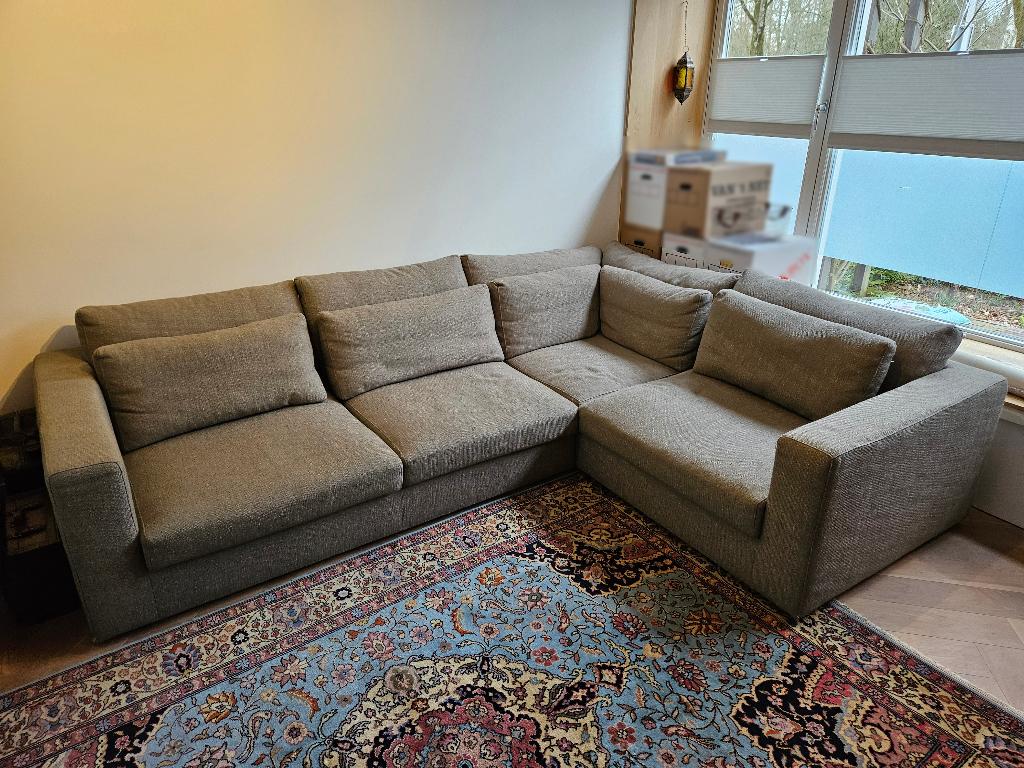 Luxe Goossens hoekbank 3 elementen – complete set, Ophalen, Gebruikt, Stof, Modern