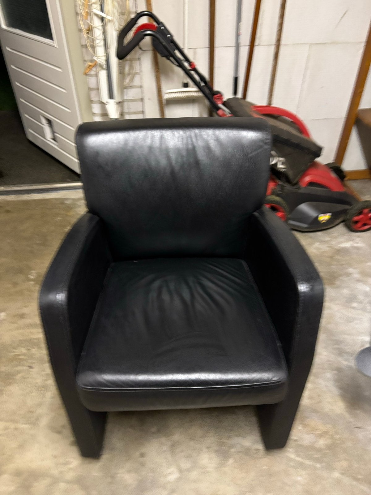 Zwarte leren fauteuil - Comfortabel en stijlvol, Gebruikt, Zwart, Leer, Ophalen of Verzenden