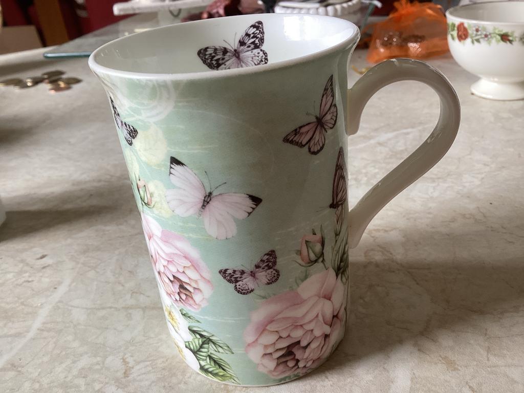 Vlinder beker bone china porselein, Ophalen of Verzenden