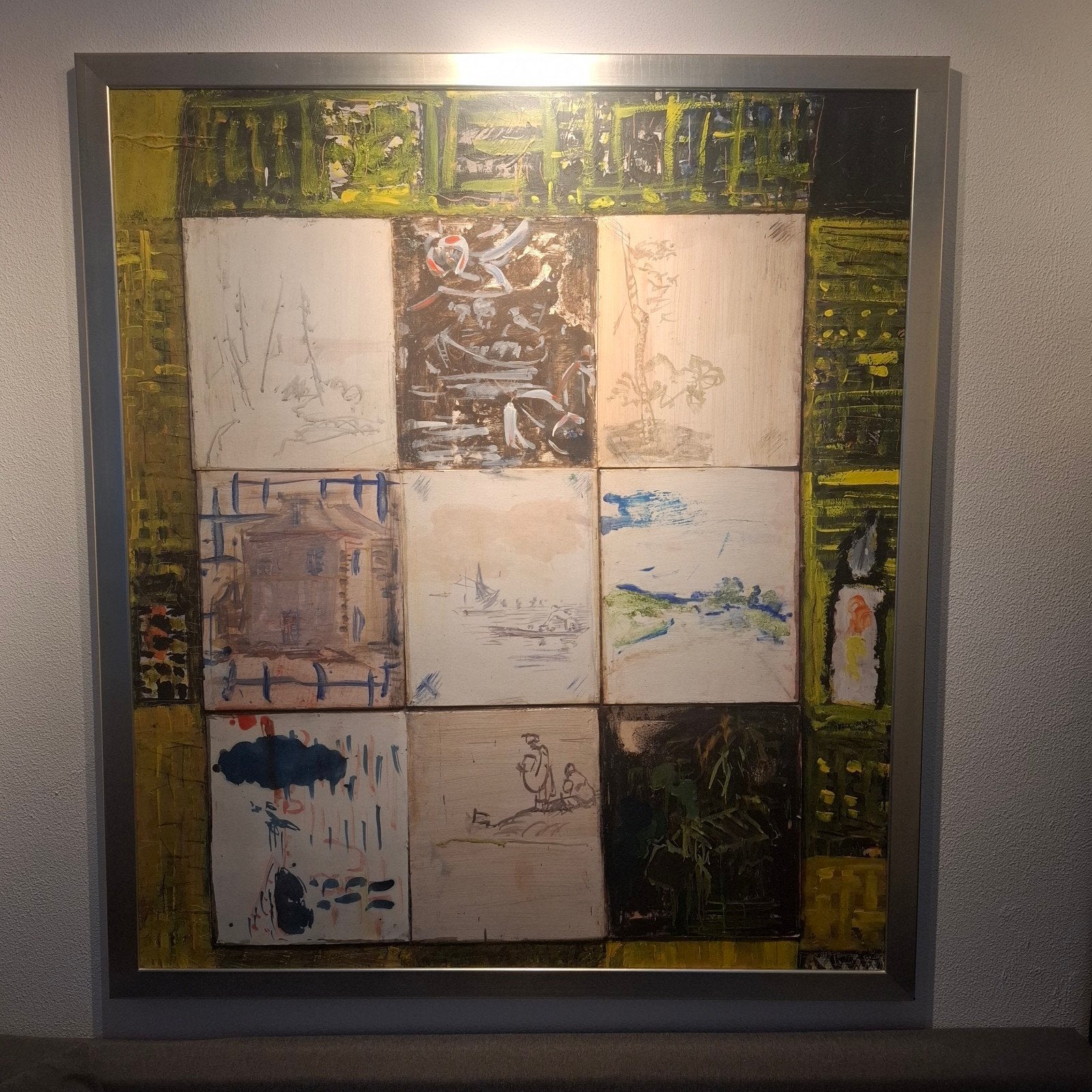 Groot schilderij P.B. van Houten (1997-1998), 118x133 cm, Ophalen