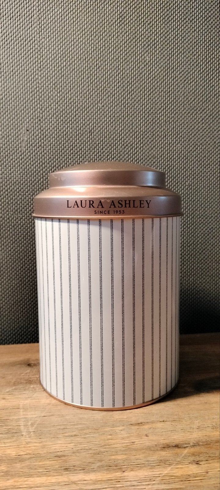 Laura Ashley Voorraadbus - Sinds 1953, Ophalen of Verzenden, Zo goed als nieuw, Voorraadpot, Metaal