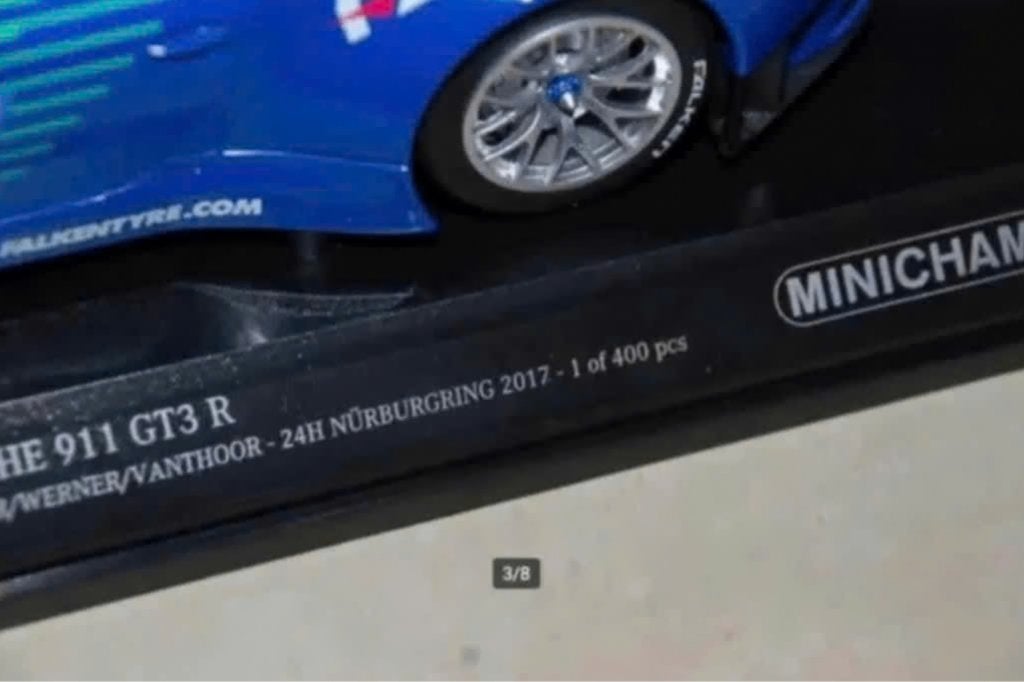 PORSCHE 911 GT3 R 2017 #44 FALKEN Minichamps LTD 400 WRH, Hobby en Vrije tijd, Modelauto's | 1:18, Verzenden, Zo goed als nieuw
