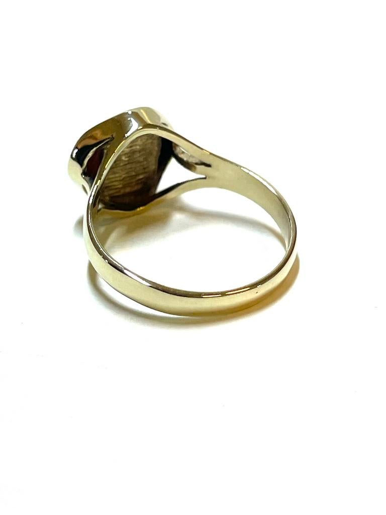 8k gouden ring met carneool, 18 tot 19, -, -, Ophalen of Verzenden