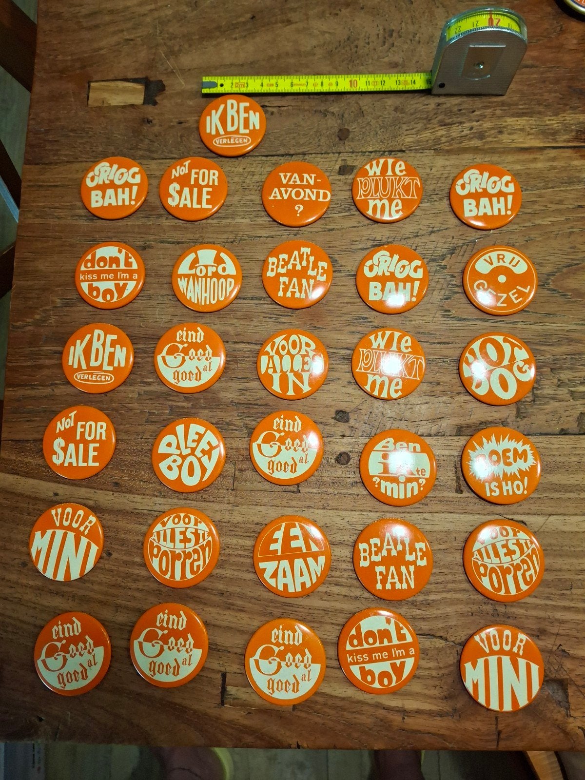 Grote verzameling vintage buttons / speldjes - jaren '70/'80, Ophalen of Verzenden, Gebruikt