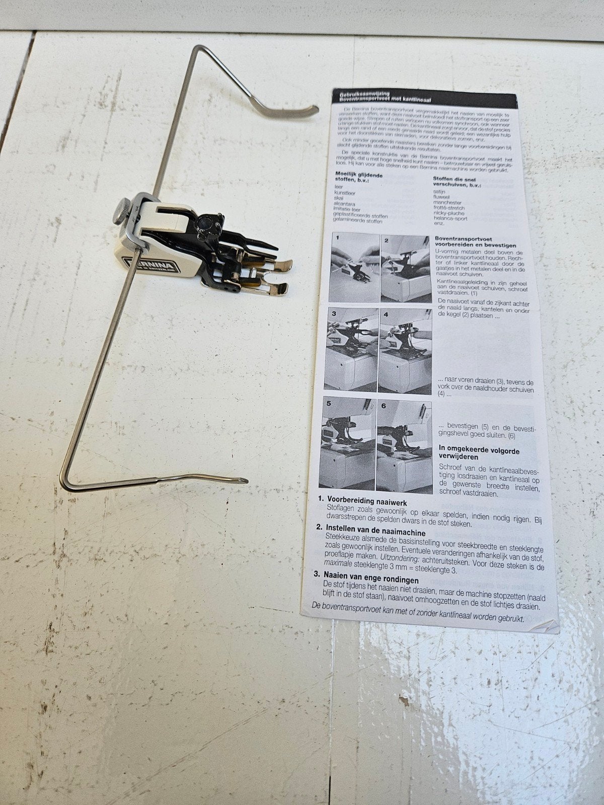 Bernina Boventransportvoet met kantliniaal (oudere modellen), Ophalen of Verzenden