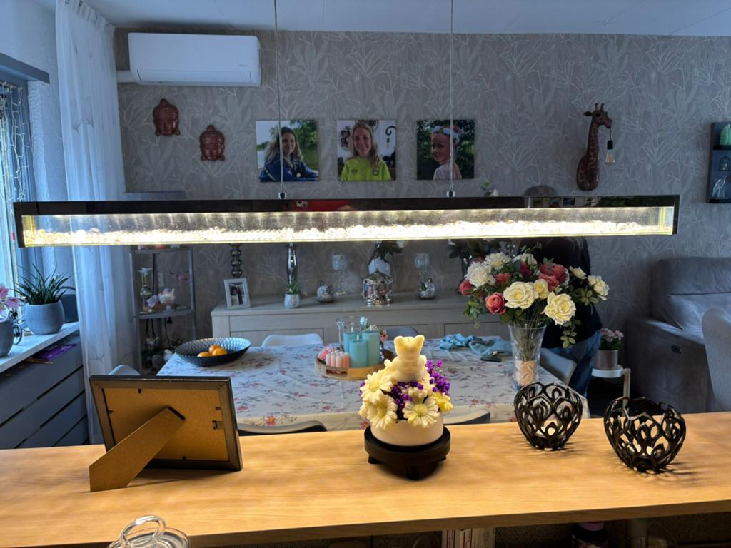 Nieuwe Elgo hanglamp met kristallen en LED verlichting, Ophalen of Verzenden, Nieuw, Glas