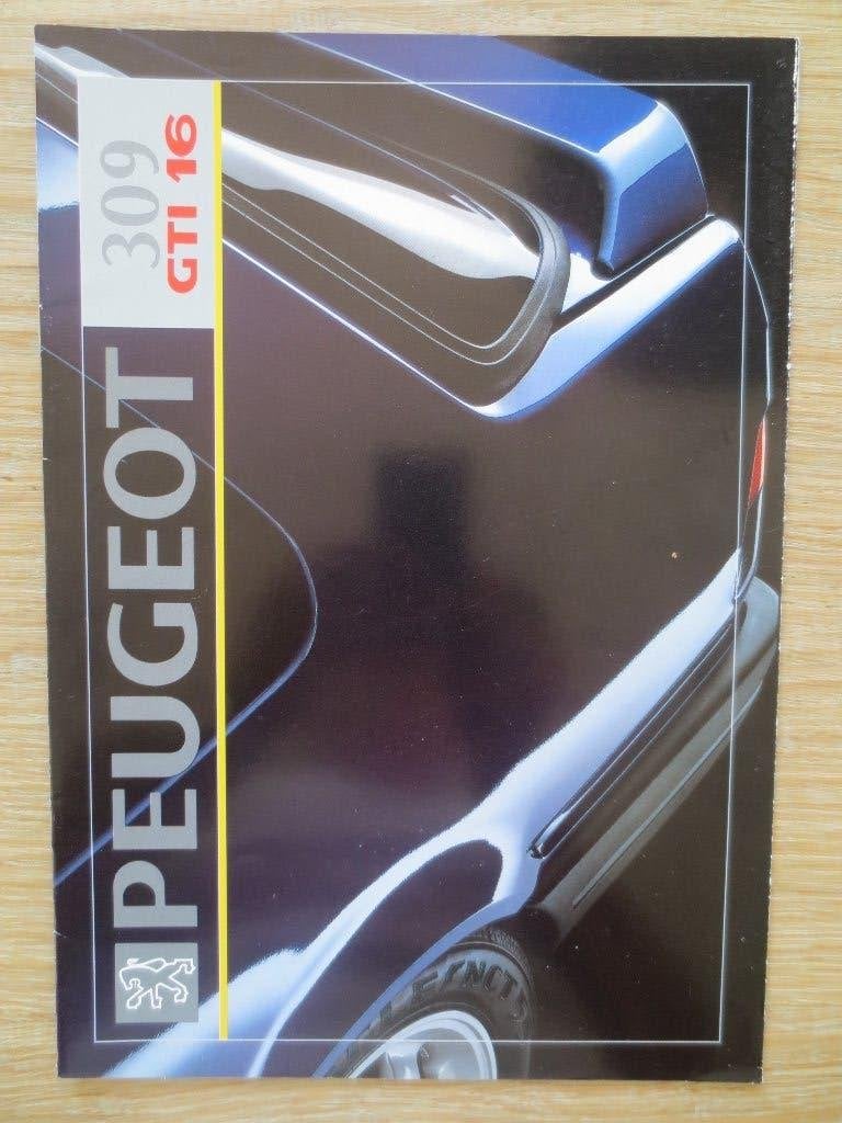 Autofolder : Peugeot 309 GTI 16 met 4-luik foto's Nieuw 1992, Ophalen of Verzenden, Nieuw, Peugeot