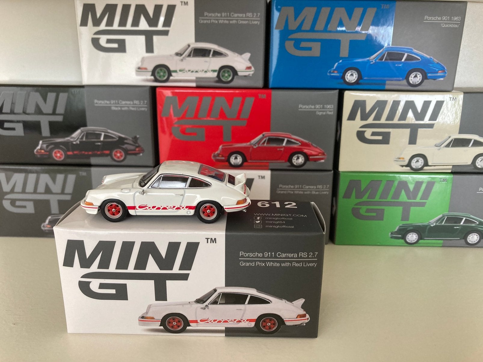 Mini GT Porsche 911 Carrera RS 2.7, Ophalen of Verzenden, Zo goed als nieuw, Auto