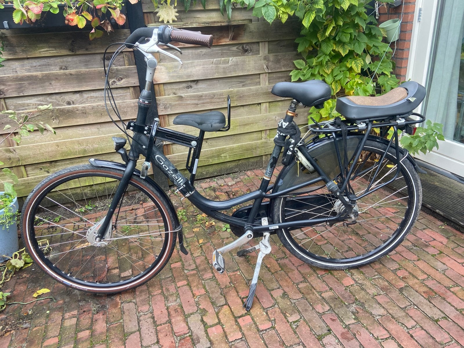 Gazelle bloom moederfiets met kinderzitje, framemt 61 inch, Ophalen, Velgrem, 56 cm of meer, Gazelle