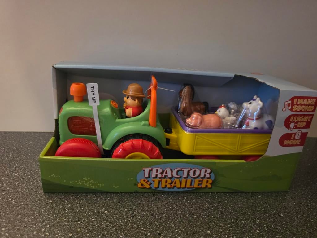 Nieuwe tractor met boerderijdieren en geluid, Ophalen of Verzenden, Nieuw