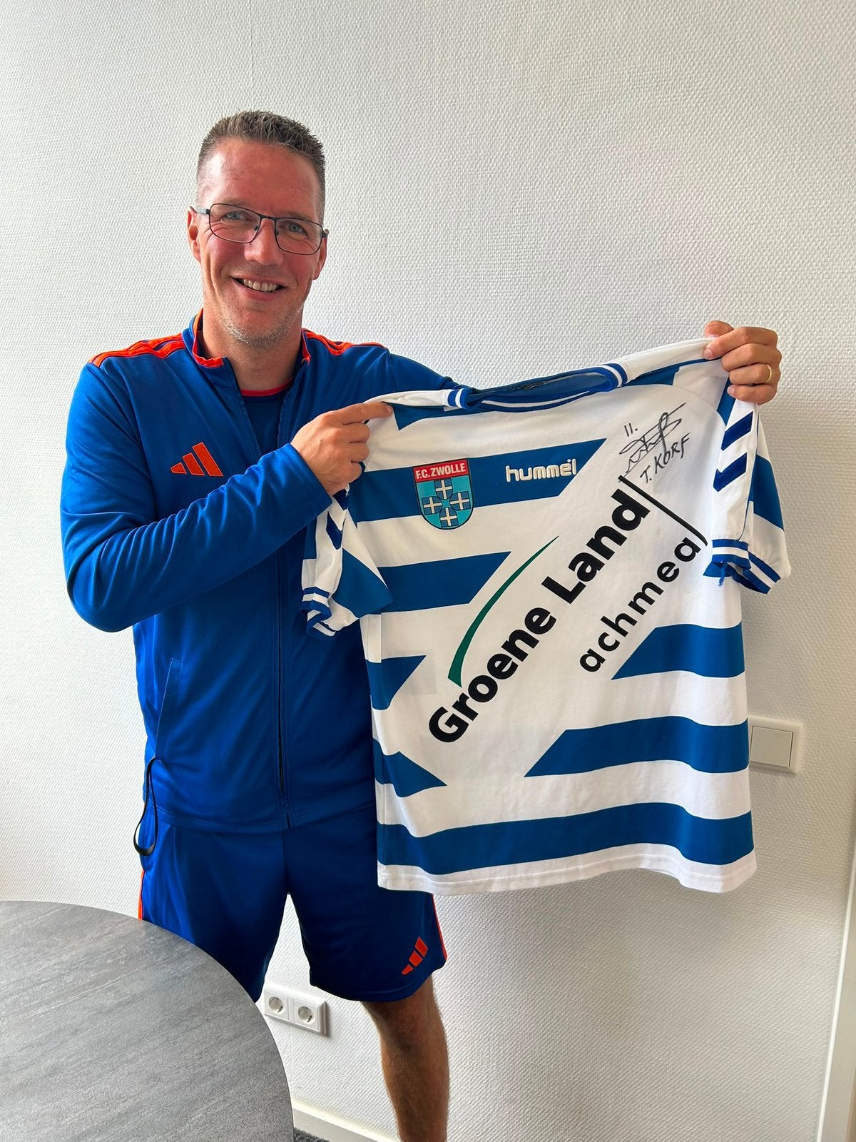 Debuutshirt Tjeerd Korf - FC Zwolle 2002/2003 matchworn, Maat XL, Ophalen of Verzenden, Zo goed als nieuw, Shirt