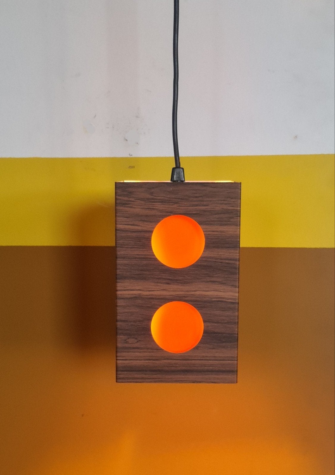 Vintage, design hanglamp. Space Age, Ophalen, Metaal