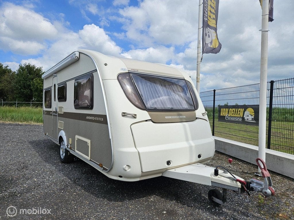 AVENTO GRAN TURISMO 470 TCB|ENKELE BEDDEN|MOVER|LUIFEL|ULTRA, Caravans en Kamperen, Caravans, Schokbreker, Avento, Bedrijf, Treinzit
