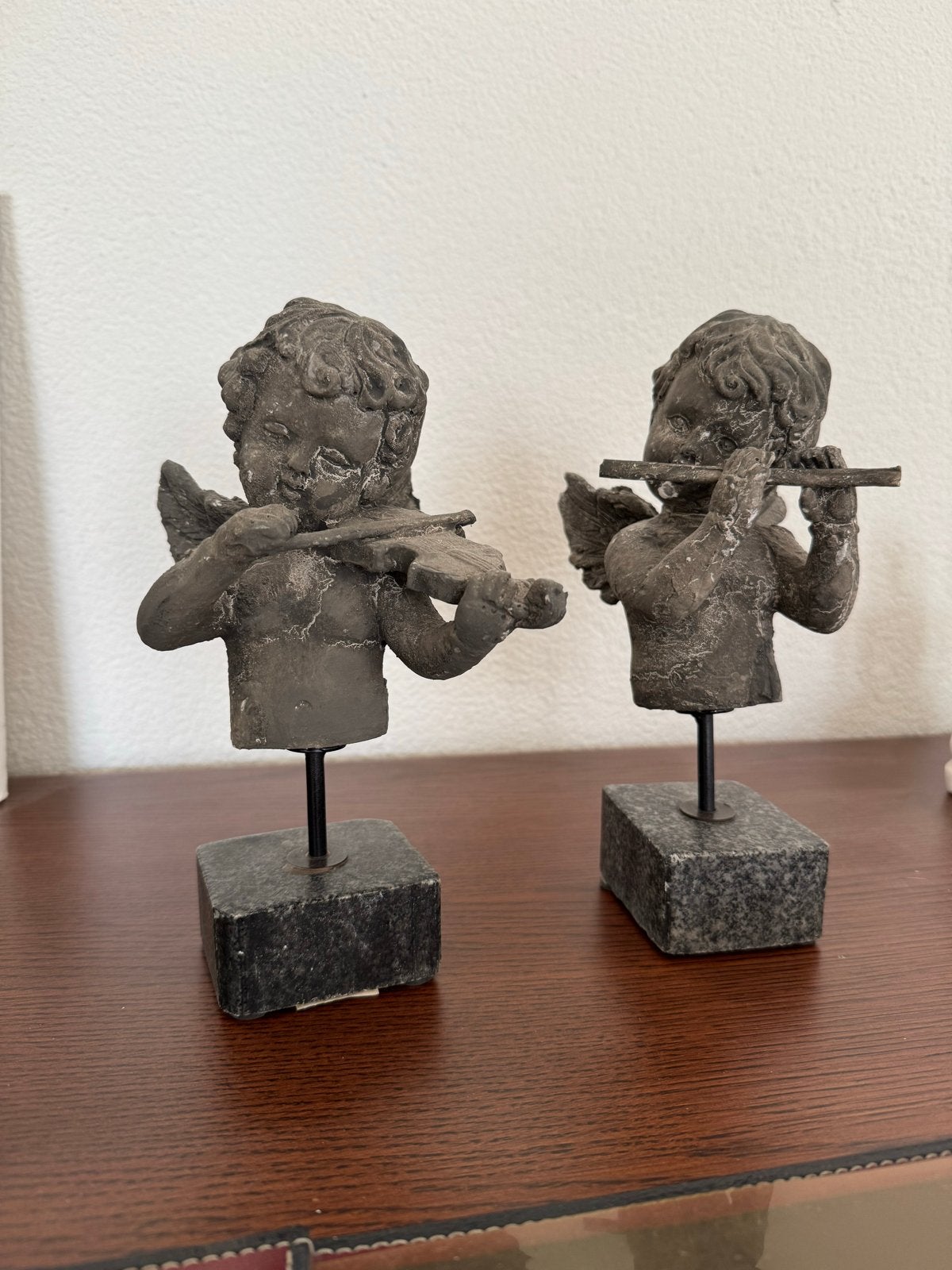 Set van 2 Engelenbeeldjes met Muziekinstrumenten, Ophalen of Verzenden
