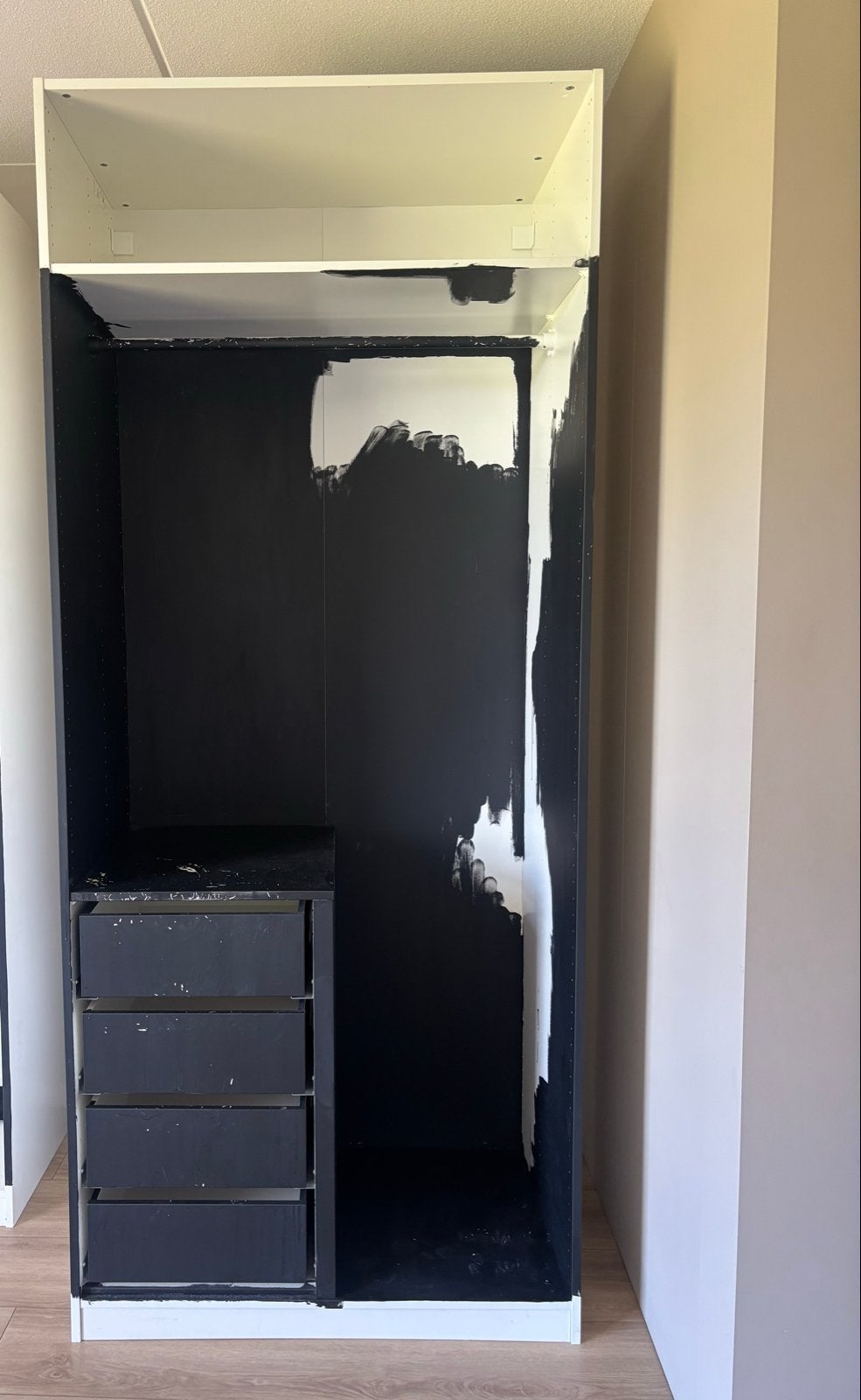 Ikea pax Kledingkast/Wit/zwart, Ophalen, Gebruikt, 200 cm of meer, 50 tot 100 cm