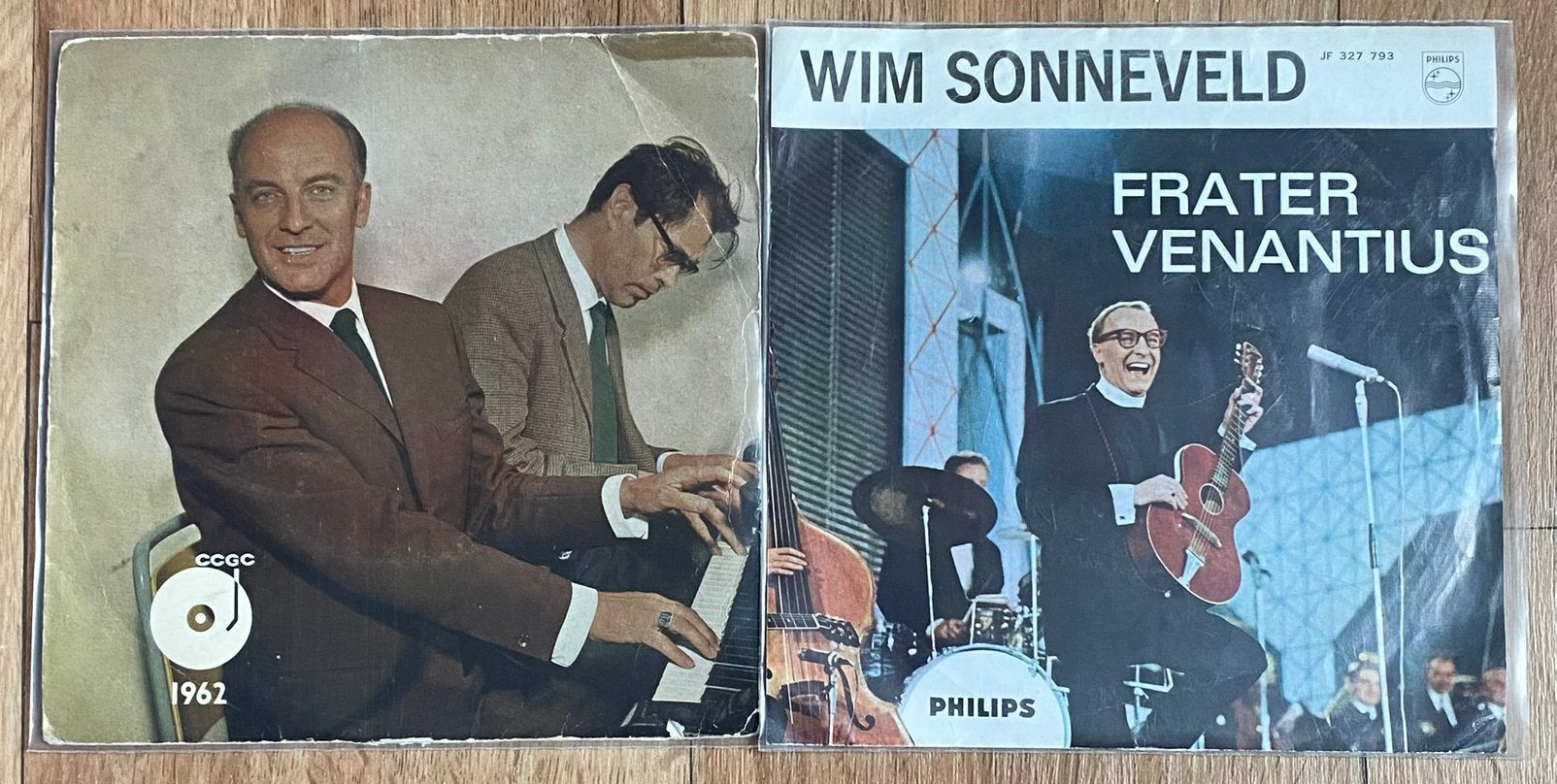 2 Singles WIM SONNEVELD, Gebruikt, Verzenden, 7 inch, Beschermende buitenhoes