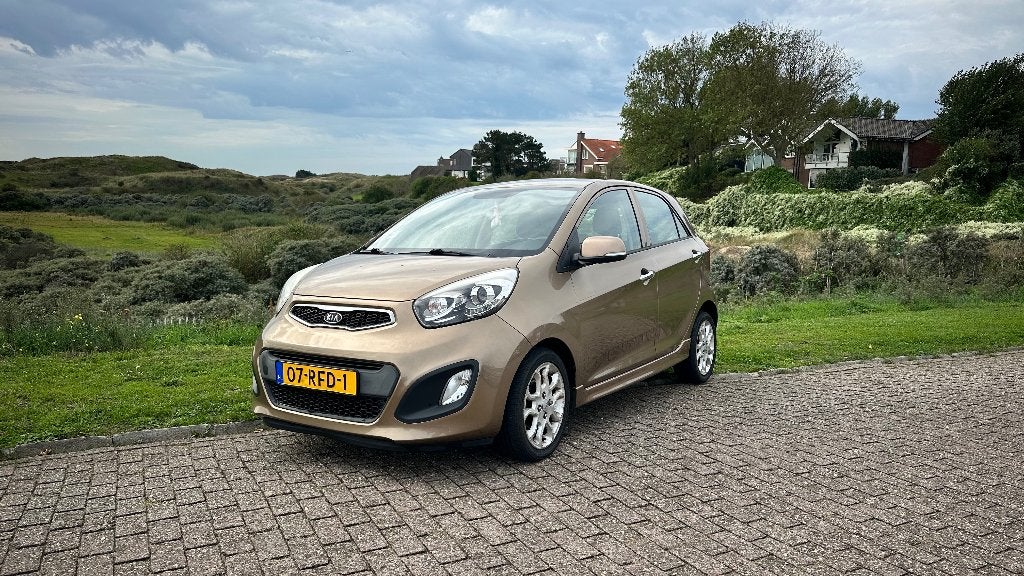Kia Picanto 1.2 Cvvt 85 PK AUT 5D 2011 Bruin Uniek Automaat!, Auto's, Stof, 4 cilinders, Origineel Nederlands, Parkeerassistent