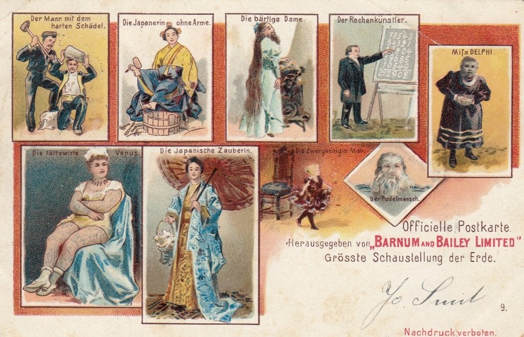 Circus Barnum and Bailey (I) 1901, Verzamelen, Ansichtkaarten | Themakaarten, Verzenden, Voor 1920, Gelopen, Overige thema's