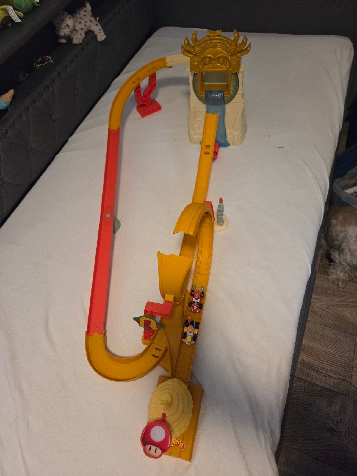 Hot Wheels Mario Kart Racebaan met Looping en Figuren, Ophalen, Hot Wheels, Handmatig, Met looping