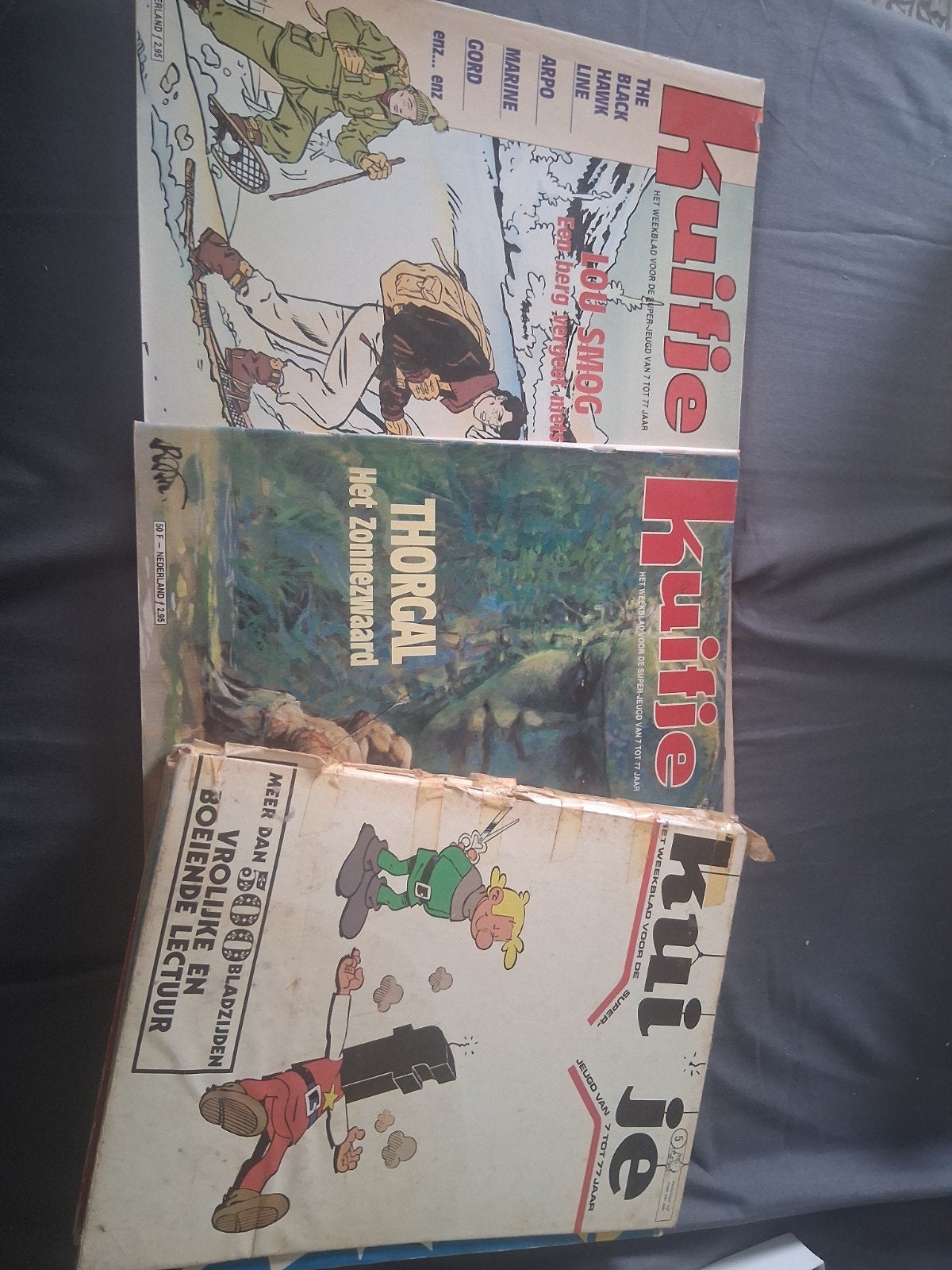 Vintage Kuifje en Thorgal stripboeken - Diverse edities, Meerdere stripboeken, Ophalen of Verzenden, Gelezen, Hergé (Kuifje), Jean Van Hamme (Thorgal)