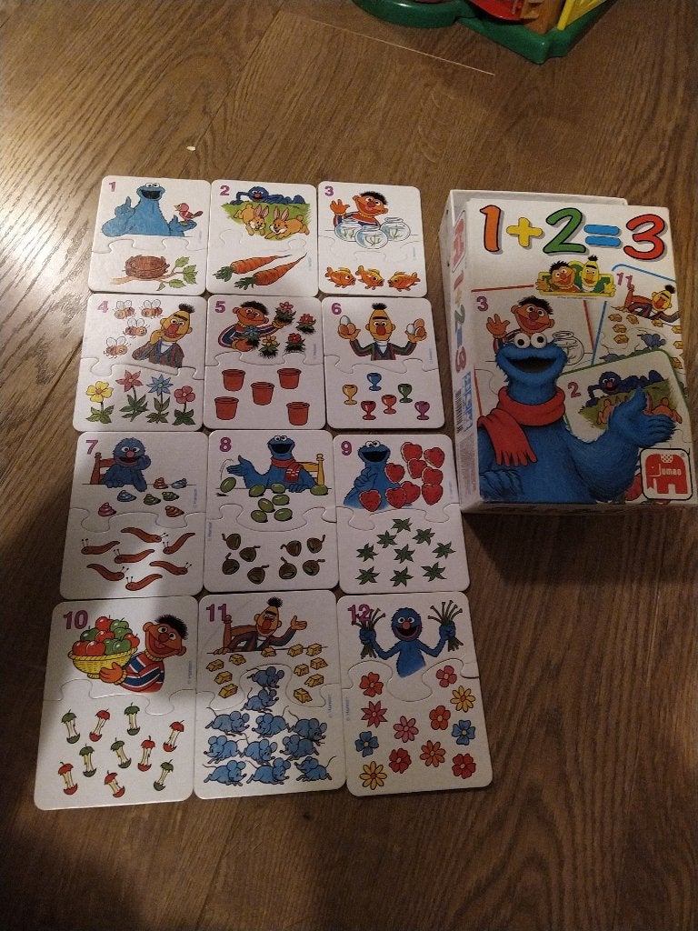 Sesamstraat rekenen / reken puzzel  Compleet, Ophalen of Verzenden, 10 tot 50 stukjes, Gebruikt