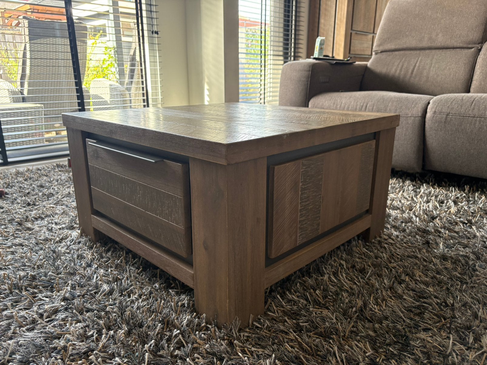 Salontafel te koop., Ophalen, 100 tot 150 cm, 50 tot 100 cm, Zo goed als nieuw