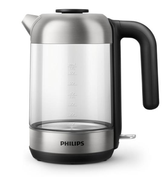HD9339/80 Philips Glazen Waterkoker 1,7L, 1 tot 2 liter, Ophalen of Verzenden, Nieuw