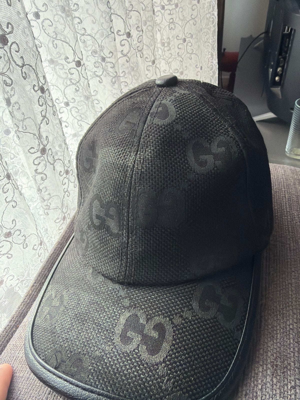 Gucci Pet Zwart met GG-patroon, Kleding | Heren, Ophalen, Zo goed als nieuw, One size fits all, Pet