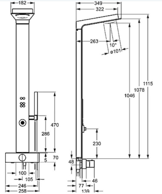 Hansa Smartshower Douchepaneel, Ophalen, Nieuw, Douche