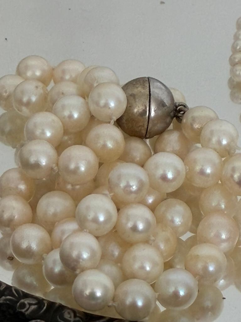 Parelketting met zilveren sluiting 925, Ophalen of Verzenden, Zo goed als nieuw, Zilver