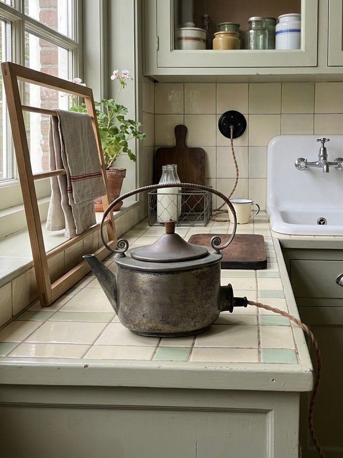 Antieke vroege elektrische waterkoker anno 1910-1930, Ophalen
