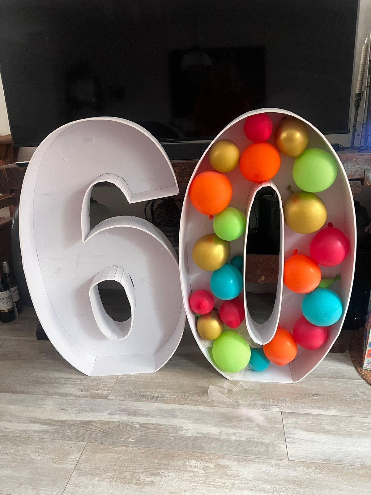 Feestversiering nummer 60 verjaardag cijfers, Ophalen, Zo goed als nieuw, Versiering, Verjaardag