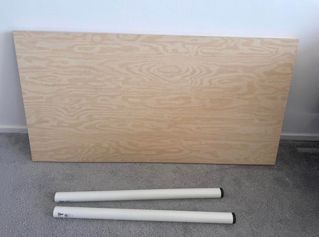 Ikea tafelblad 120x 60+ 2 pootjes, Ophalen, Zo goed als nieuw