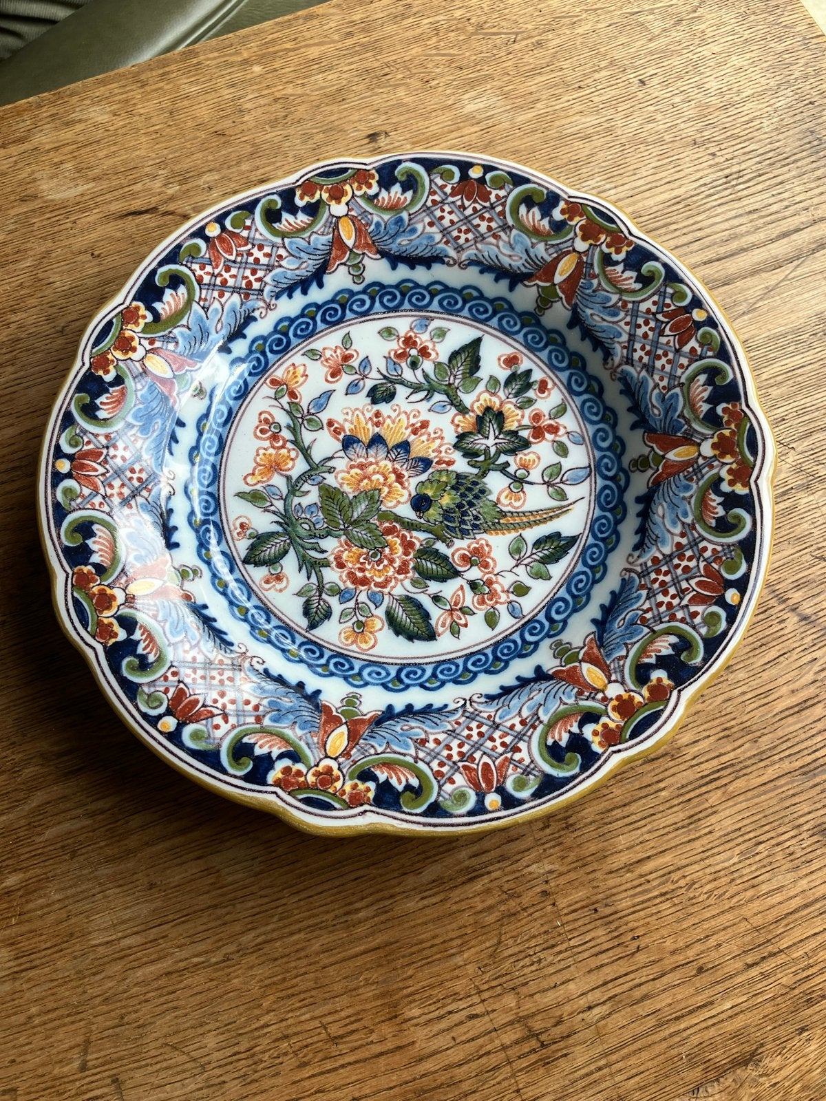 Makkum Wandbord met Vogel en Bloemenmotief, Antiek en Kunst, Ophalen of Verzenden