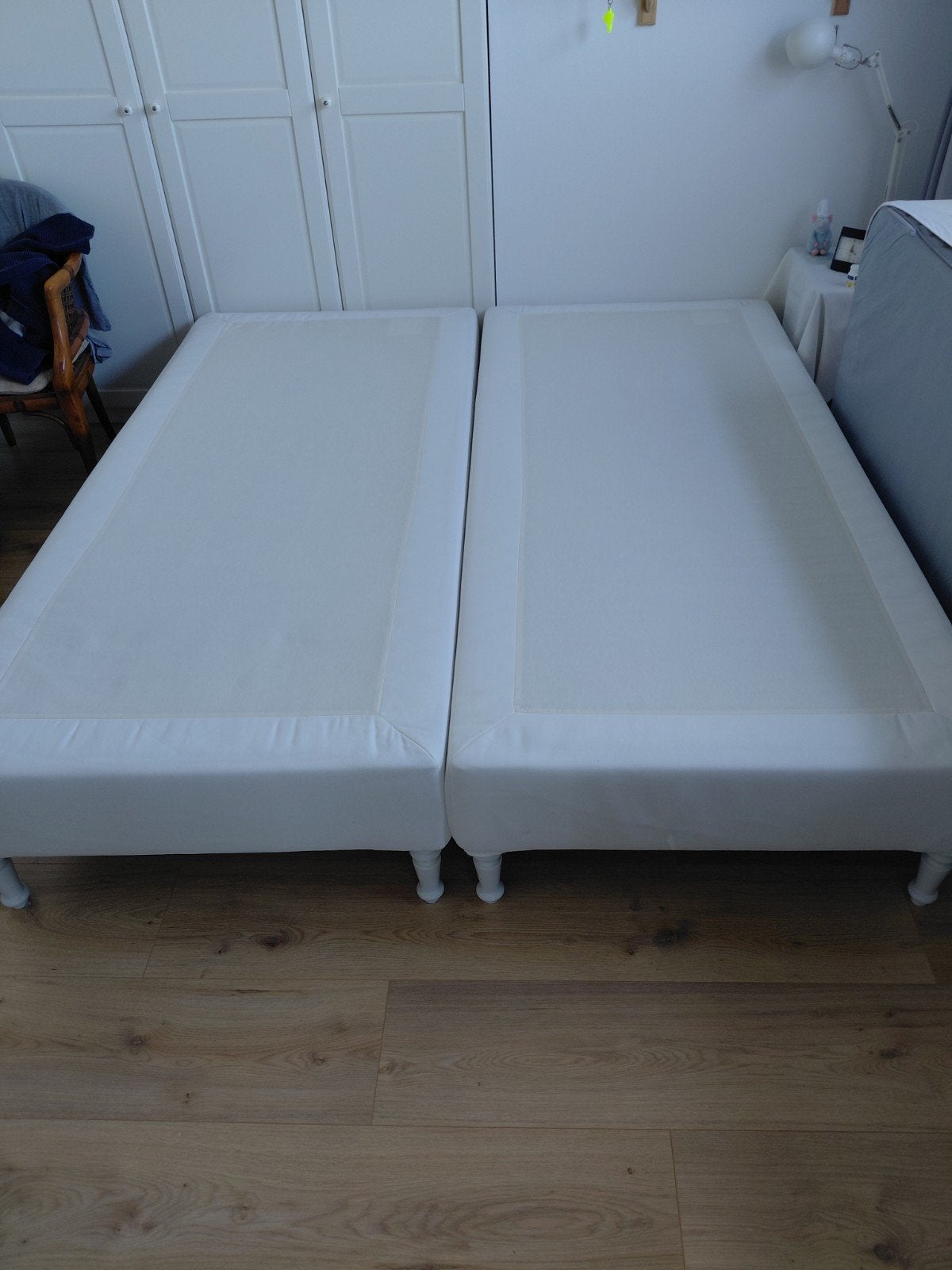 Te Koop 2 eenpersoons Ikea Boxsprings 180 breed, Ophalen, 90 cm, Tweepersoons, Zo goed als nieuw