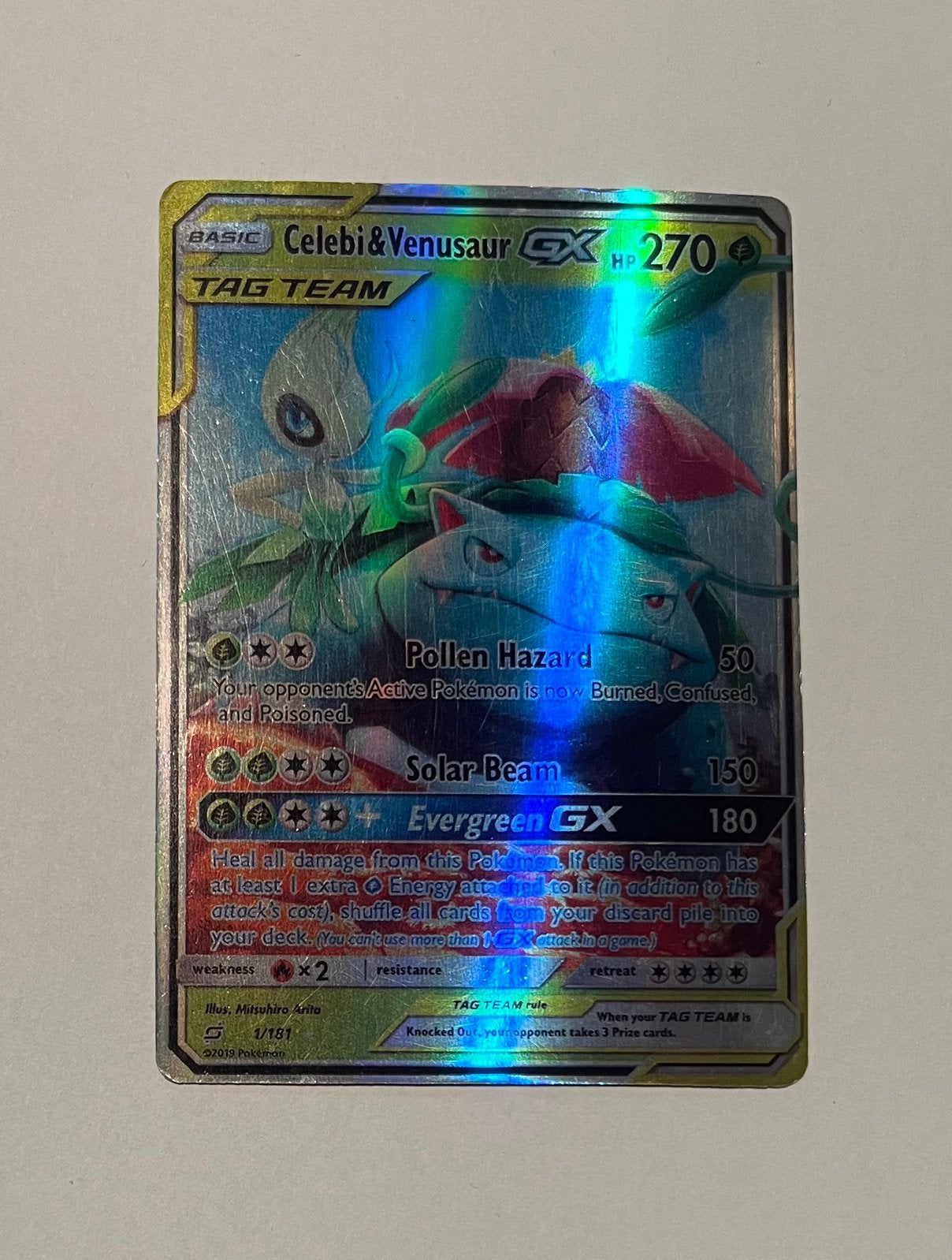 Celebi & Venusaur GX TAG TEAM Pokémon Kaart (Foil), Hobby en Vrije tijd, Verzamelkaartspellen | Pokémon, Ophalen of Verzenden