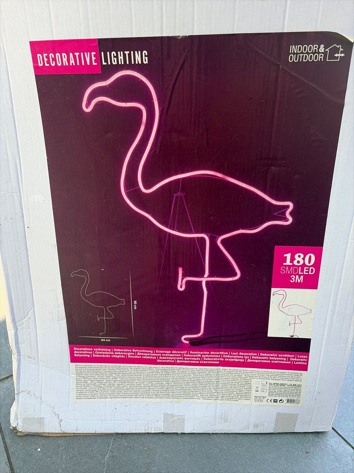 Roze LED Flamingo Decoratie - Binnen & Buiten, Ophalen, Nieuw, Modern, Roze