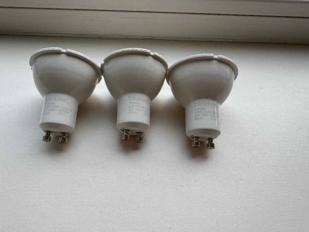 LED spot GU10 4.8 watt 2700K warm wit blokker, Ophalen, Zo goed als nieuw, Kunststof