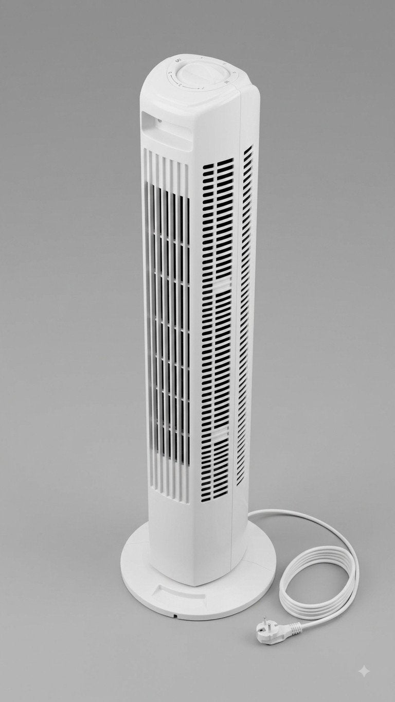 Compacte torenventilator - Wit, 3 snelheden, Ophalen, Zo goed als nieuw, Torenventilator