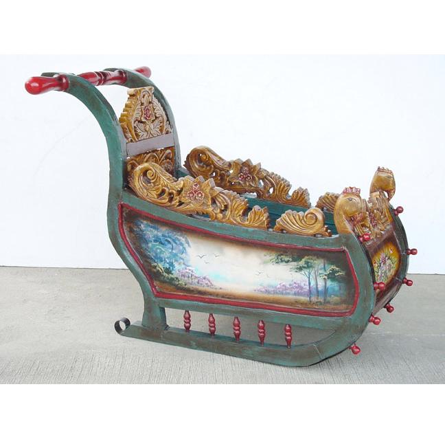 Santa Snow wagen – Arrenslee Lengte 120 cm, Diversen, Kerst, Ophalen, HorecaBeelden, Nieuw, HorecaBeelden