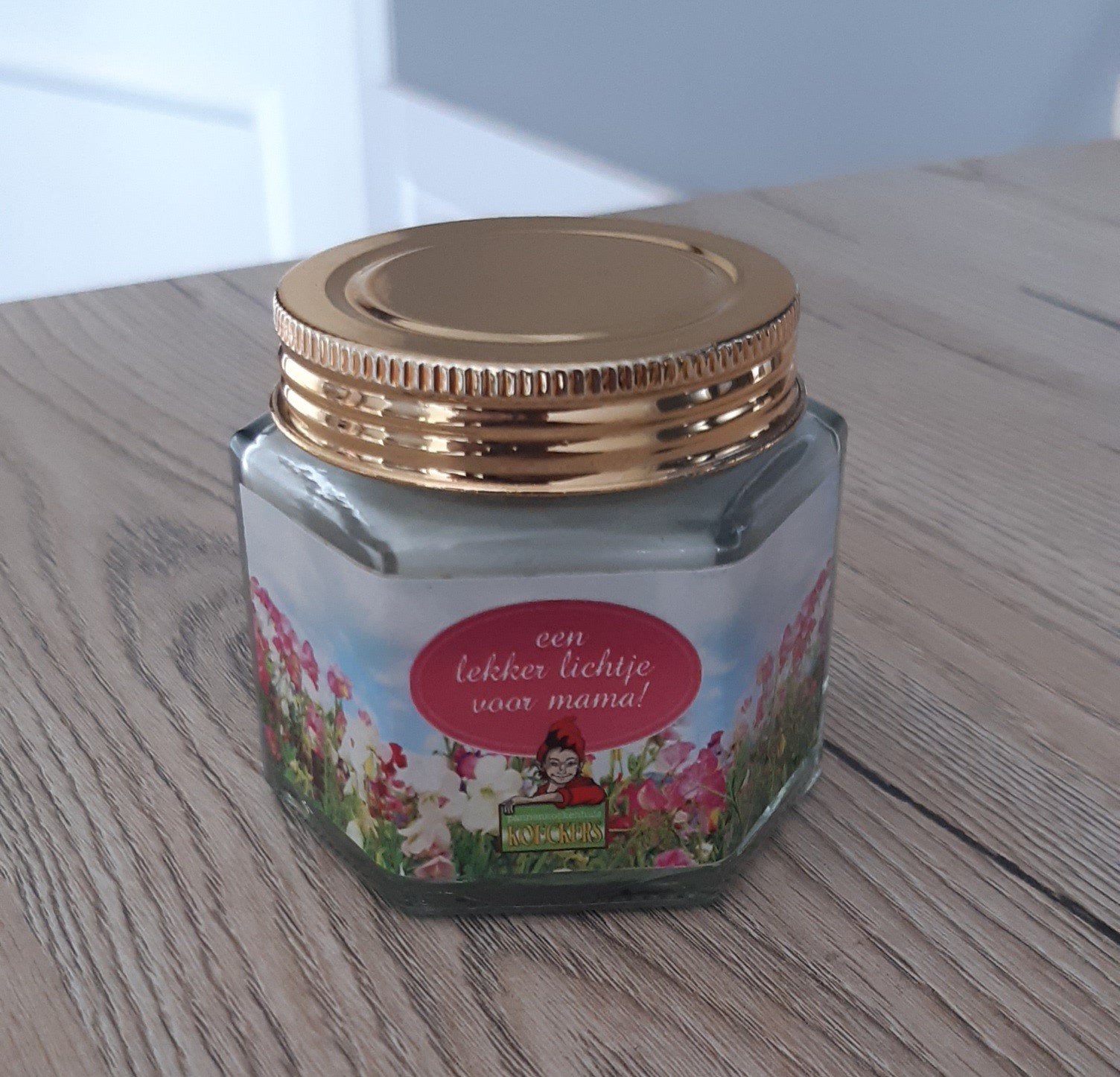 Geurkaars in glazen potje - Een lekker lichtje voor mama!, Overige materialen, Overige kleuren, Nieuw, Ophalen of Verzenden