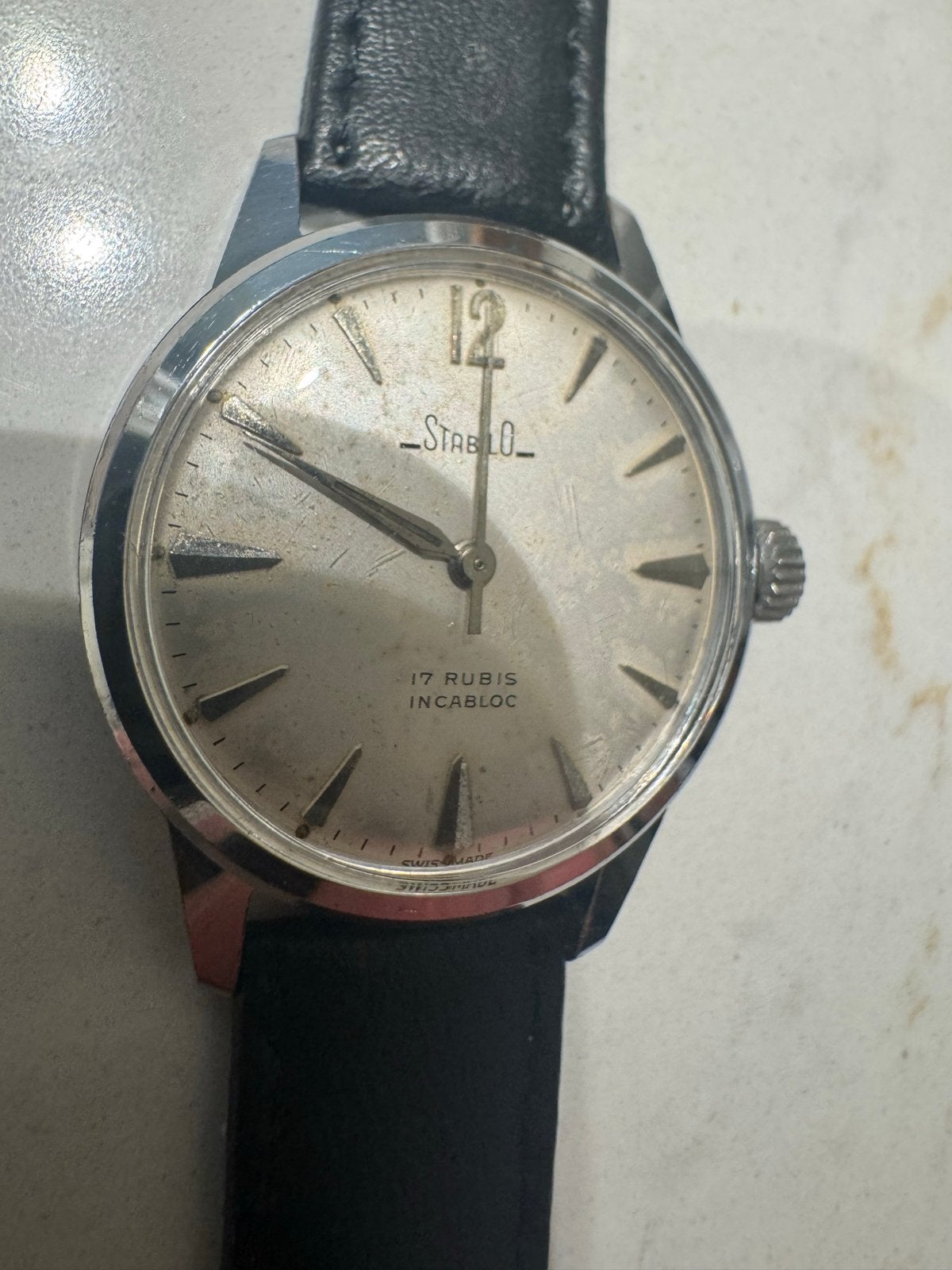 Vintage Stabilo Swiss Made Herenhorloge - 17 Rubis Incabloc, Sieraden, Tassen en Uiterlijk, Horloges | Antiek, Overige merken