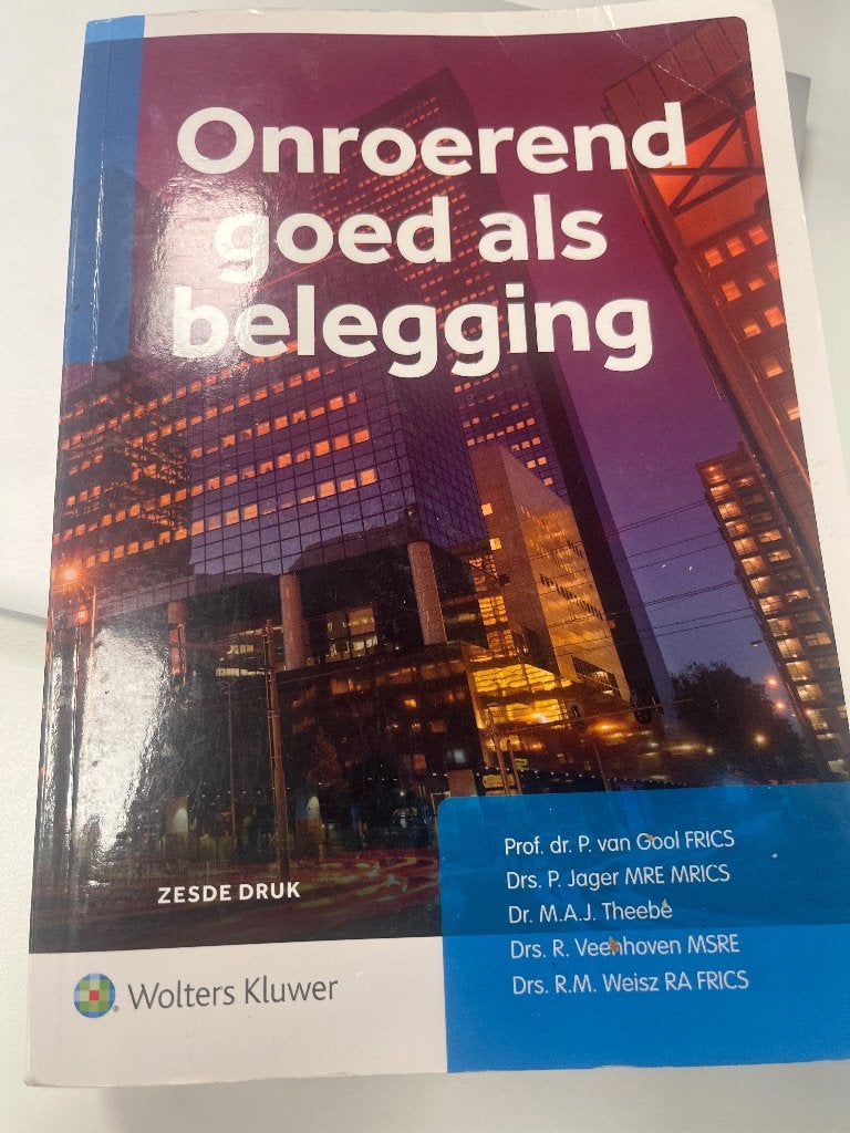 Onroerend goed als Belegging, Verzenden, HBO, Zo goed als nieuw, Wolters Kluwer