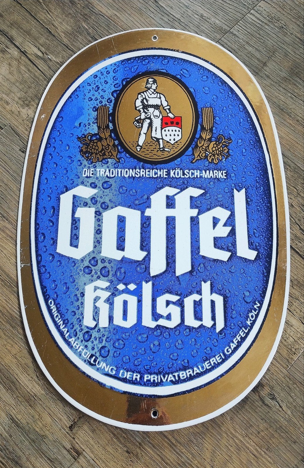 Gaffel Kolsch bier emaille reclamebord, Verzamelen, Ophalen of Verzenden, Zo goed als nieuw, Reclamebord, Plaat of Schild, Overige merken