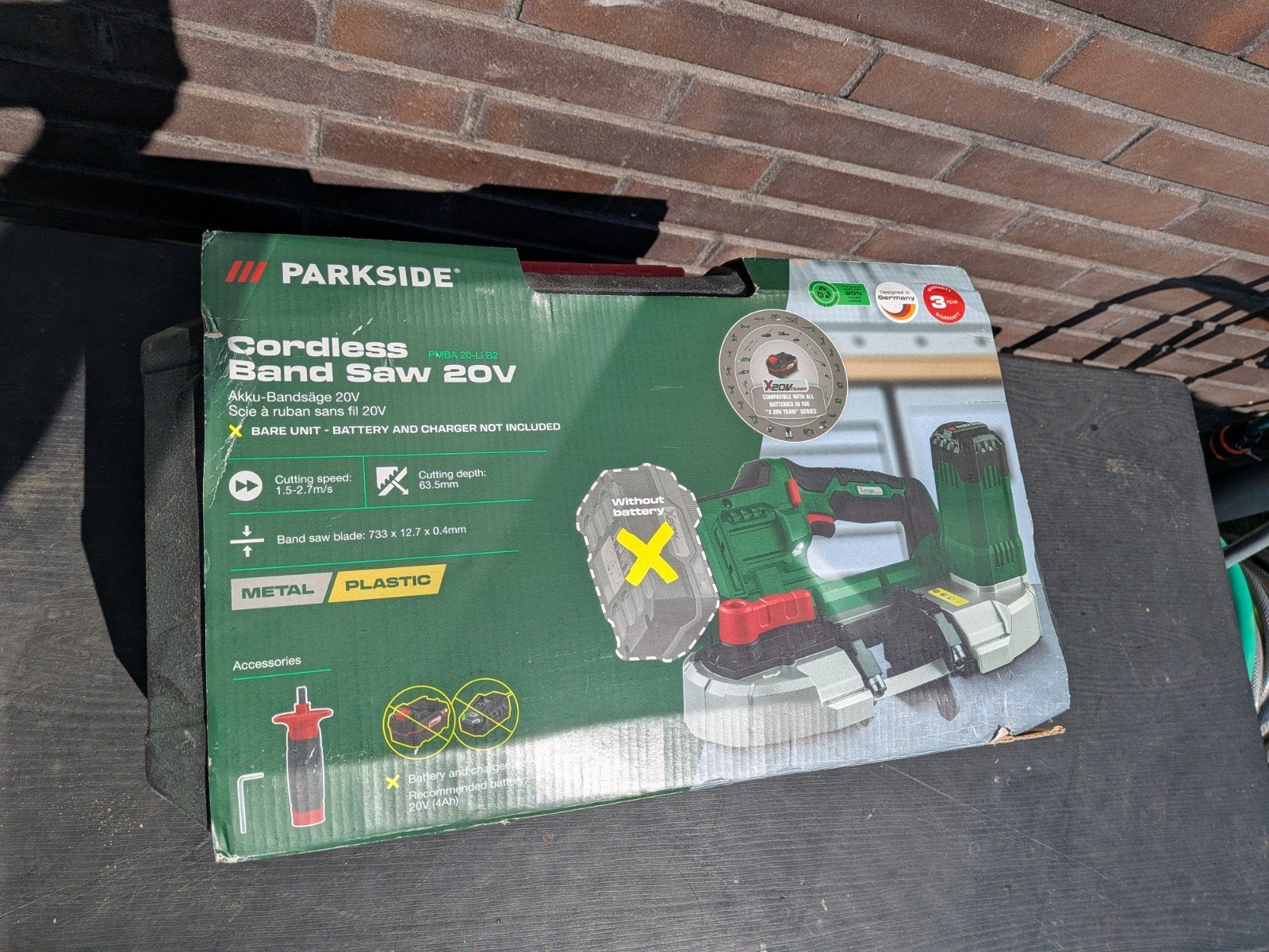 Parkside Accu Bandzaag 20V (excl. accu en zaagblad), Doe-het-zelf en Verbouw, Ophalen, Parkside, 30 tot 70 mm