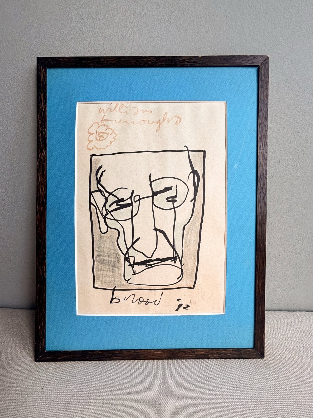 Herman Brood - William Burroughs, Antiek en Kunst, Kunst | Tekeningen en Foto's, Ophalen, Tekening, Pentekening, Gesigneerd