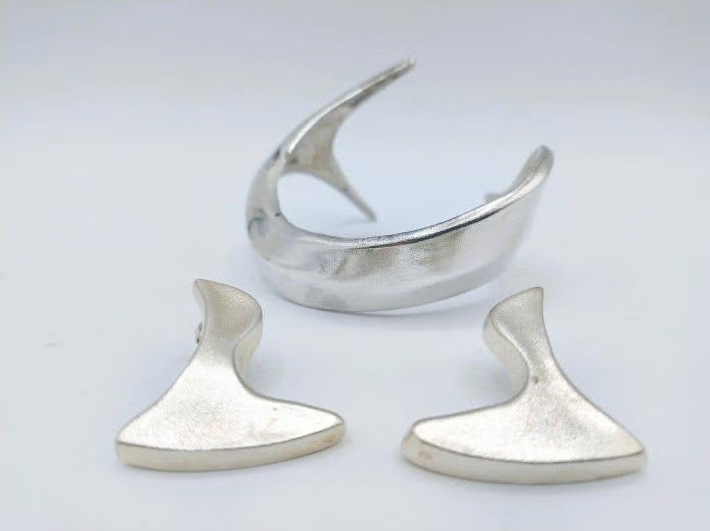 Exclusieve zilveren design armband + oorbellen, Mart Visser, Info@zilverwebsite.nl, Verzenden, Zo goed als nieuw, Zilverwebsite.nl