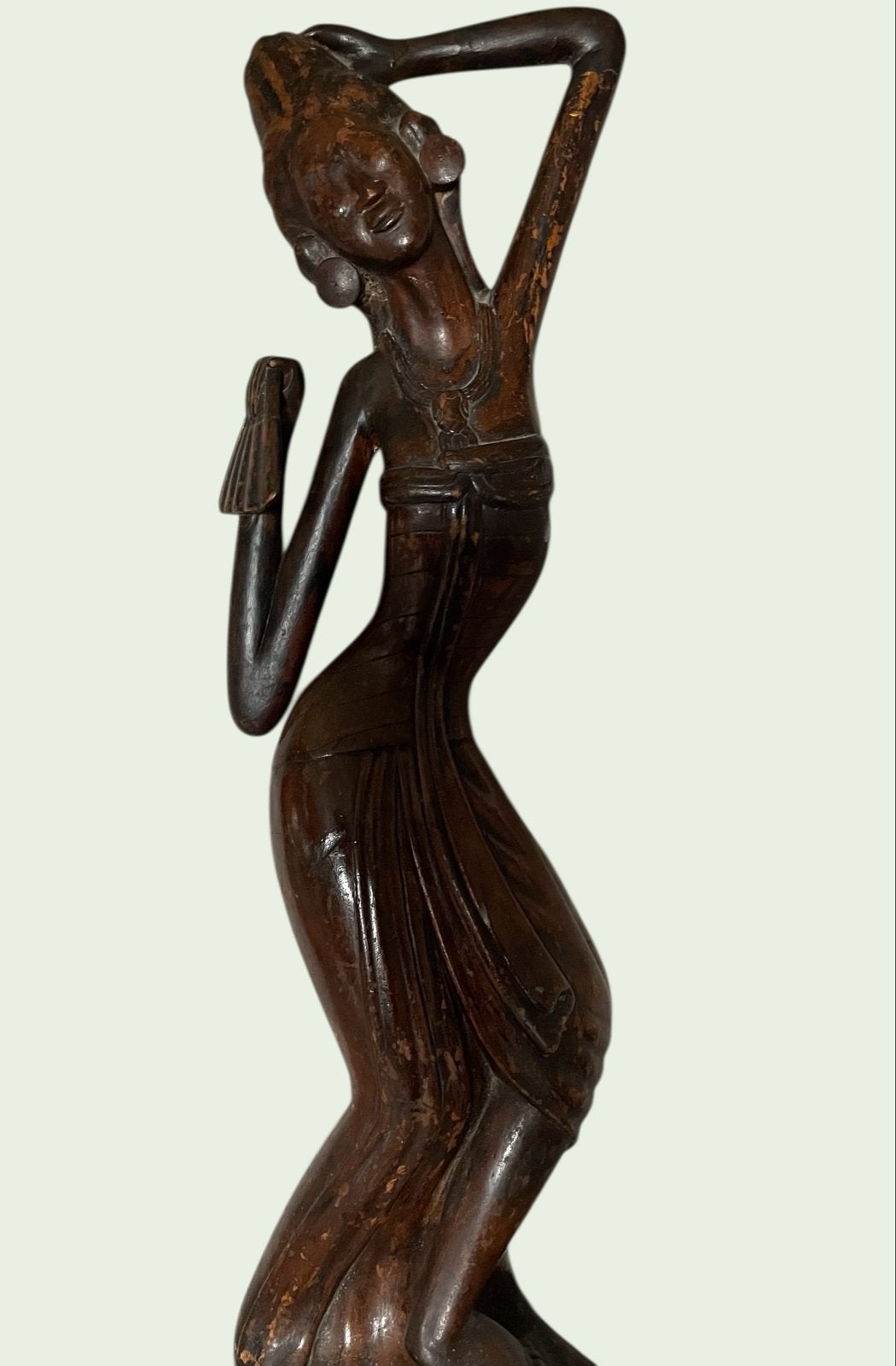 Art Deco Balinees Beeld - Vrouw - 60 cm, Ophalen of Verzenden