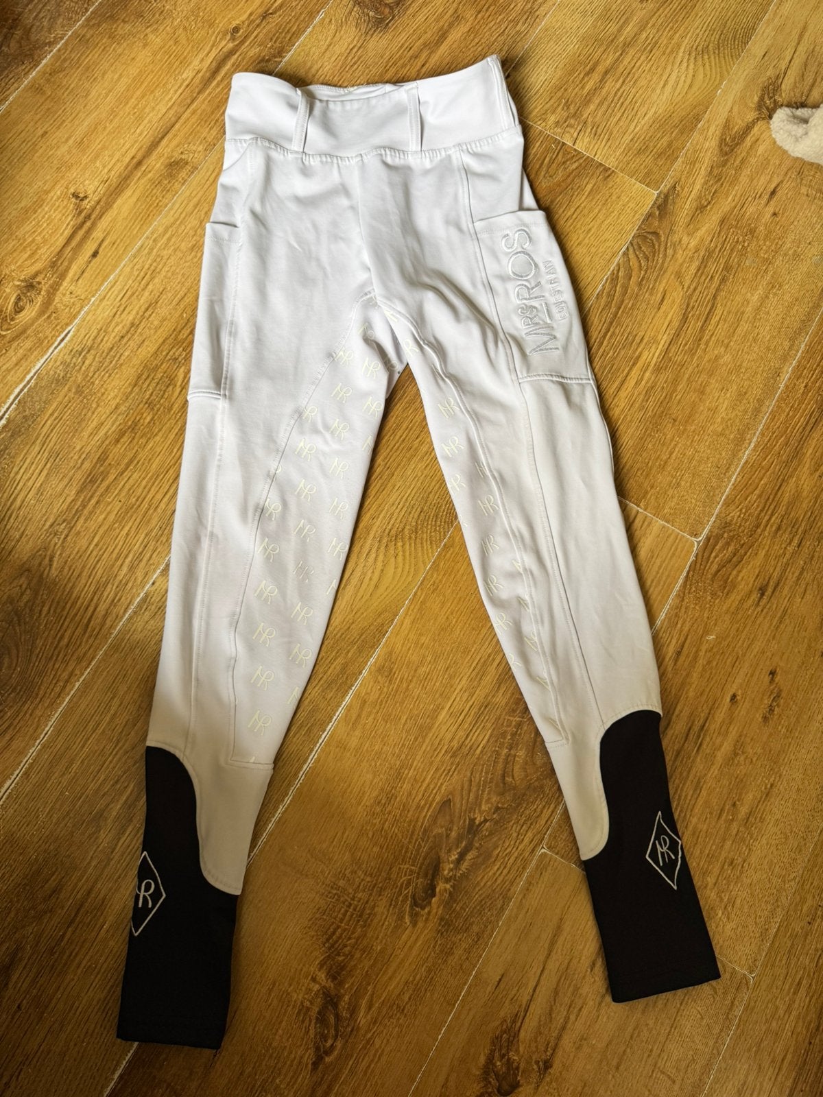 Mrs Ros Equestrian rijlegging wit XXS full grip, Dieren en Toebehoren, Paardrijkleding, Dressuur, Zo goed als nieuw, Wit, Overige merken