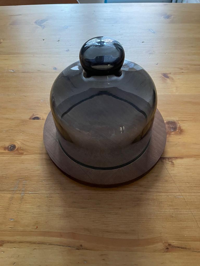 Vintage jaren 70 kaasstolp met rookglas, Ophalen of Verzenden